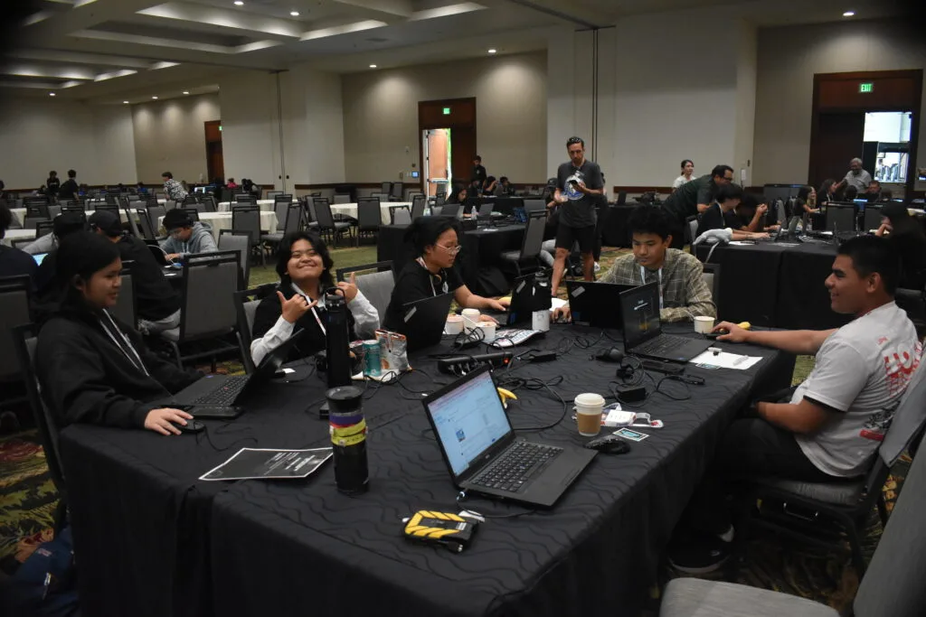 Students competing at the Hawaiʻi Cyber Forensics Five-0 Challenge