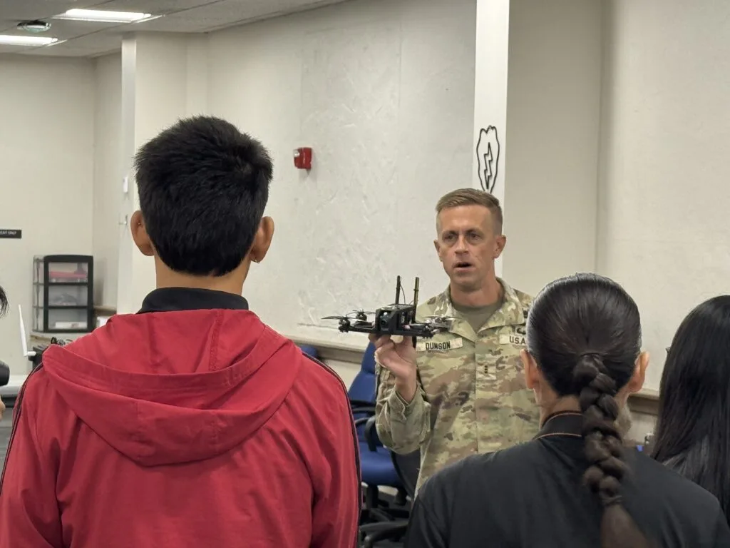 Students learning about UAS systems at Lightning Labs